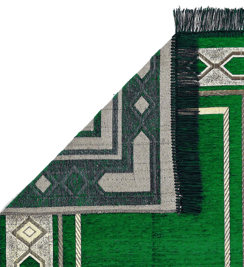 Weavers Villa Prayer Mat/Aasan/Meditation Mat - Velvet Mat for Pooja, Meditation, Namaz - Maroon 70cm X 110cm - Perfect Aasan for Puja/Prayer - Floor Mat for Sitting, Multipurpose Rug