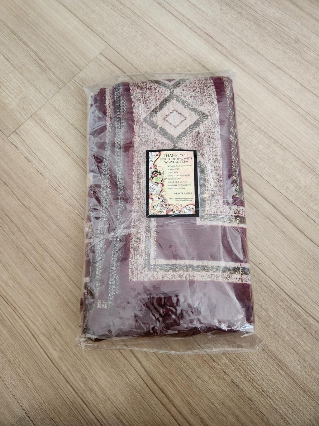 Weavers Villa Prayer Mat/Aasan/Meditation Mat - Velvet Mat for Pooja, Meditation, Namaz - Maroon 70cm X 110cm - Perfect Aasan for Puja/Prayer - Floor Mat for Sitting, Multipurpose Rug